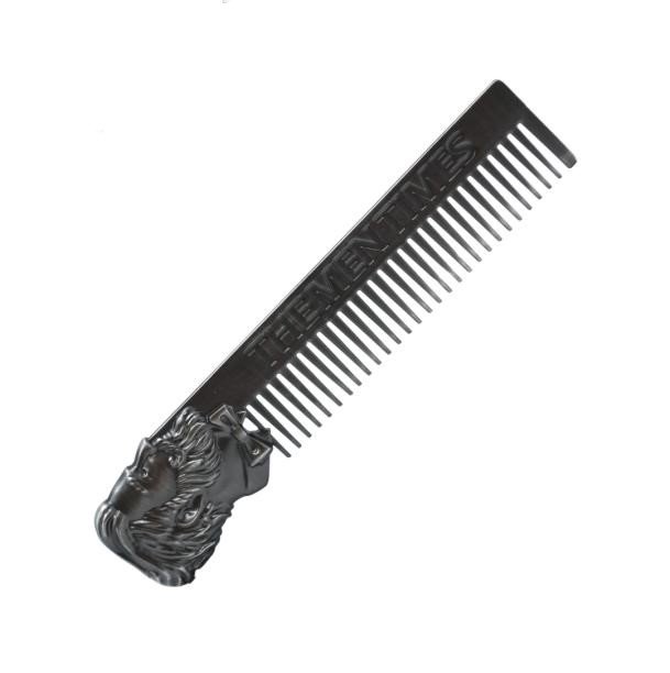 Pente Barba Metal Cabeça Prata