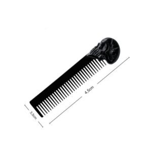 Pente Barba Metal Caveira Preto