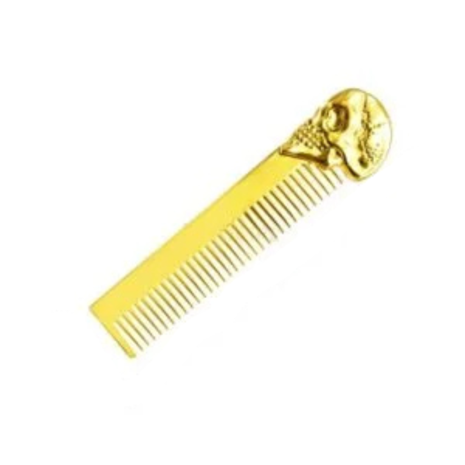 Pente Barba Metal Caveira dourada